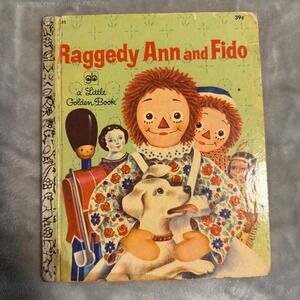 Raggedy Ann and Fido 1971 Vintage Little Golden Book Rag Doll Classic Story